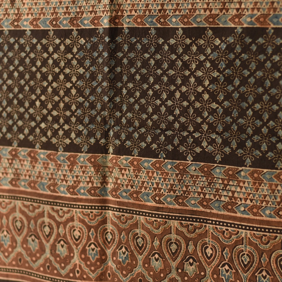 shop Ajrakh Block Printed Pure Cotton Dupatta 50