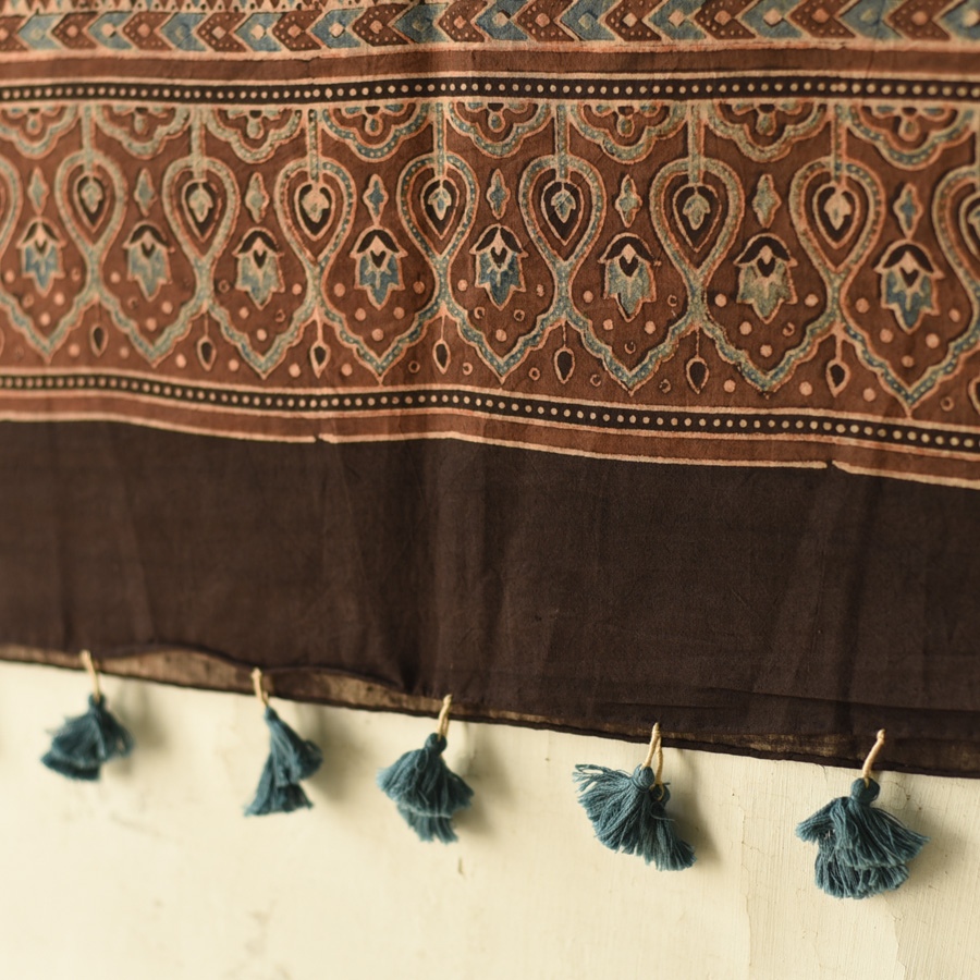 shop Ajrakh Block Printed Pure Cotton Dupatta 50