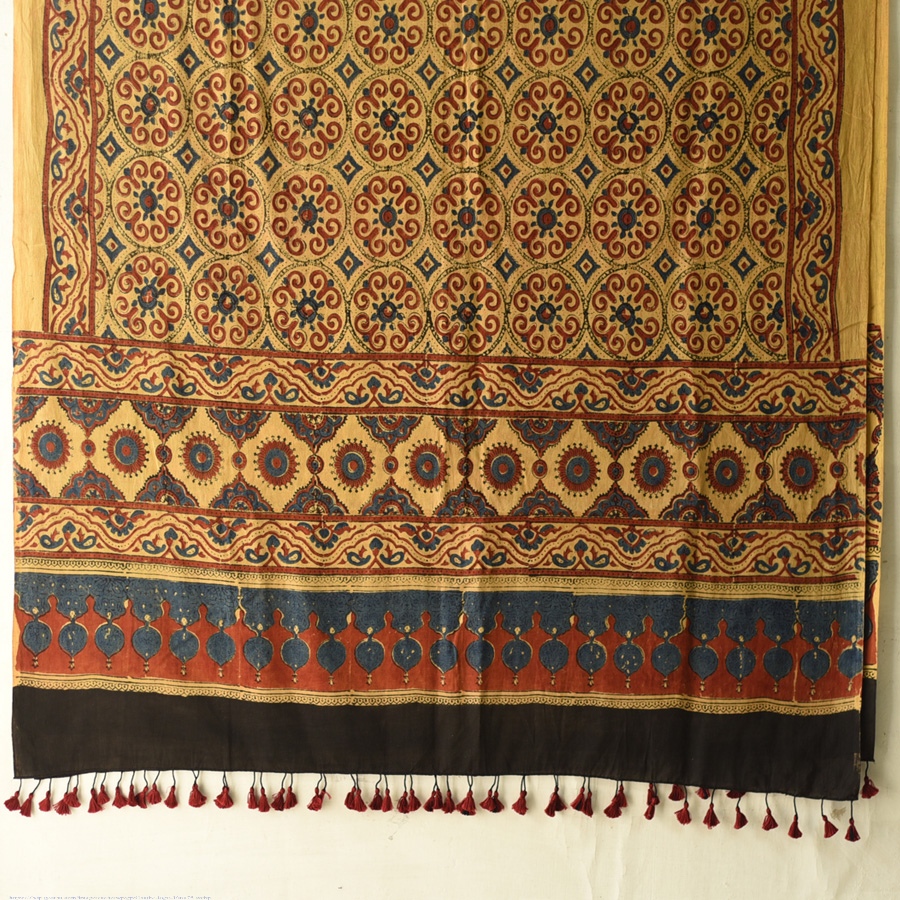 shop Ajrakh Block Printed Pure Cotton Dupatta 51