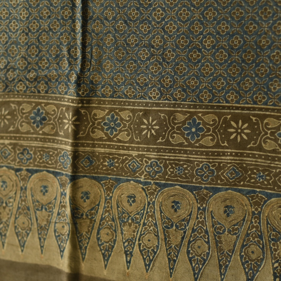 shop Ajrakh Block Printed Pure Cotton Dupatta 52