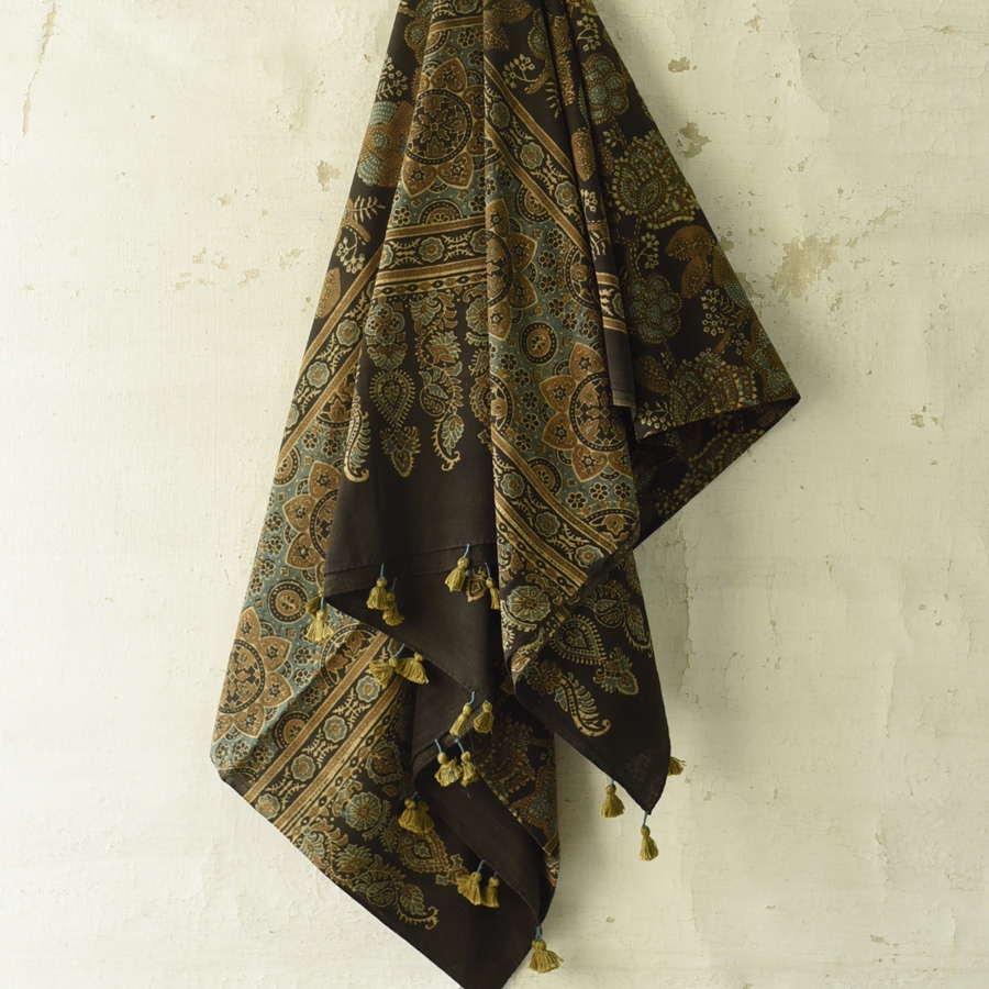 shop Ajrakh Block Printed Pure Cotton Dupatta 53