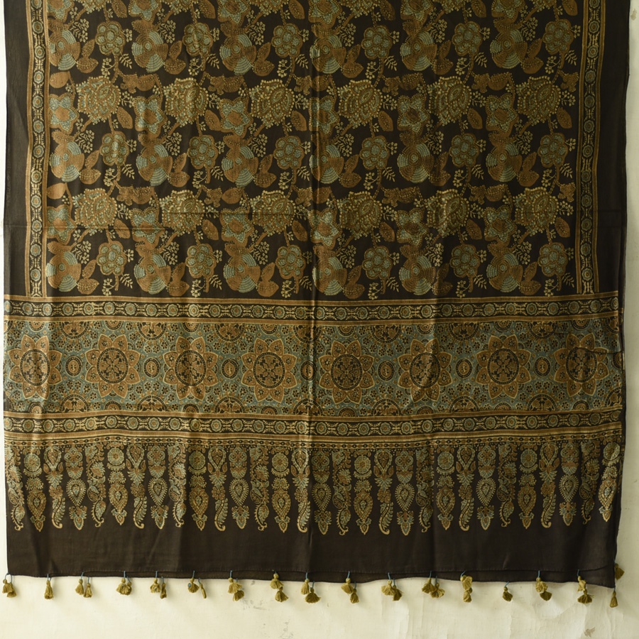 shop Ajrakh Block Printed Pure Cotton Dupatta 53