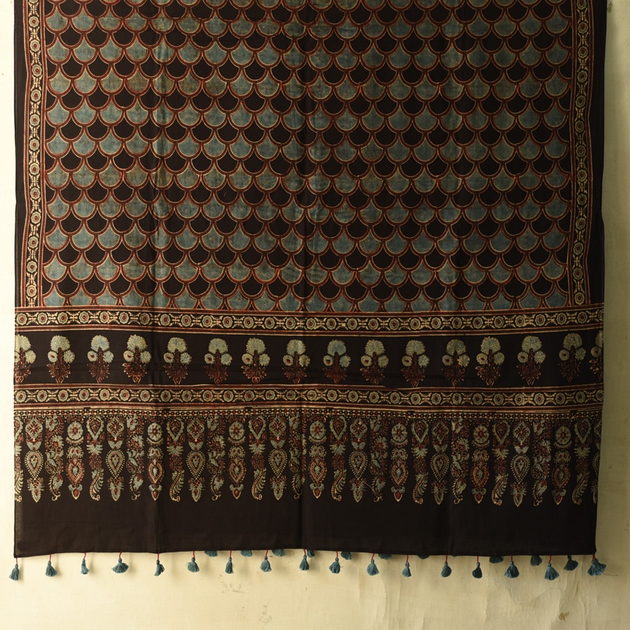shop Ajrakh Block Printed Pure Cotton Dupatta 55