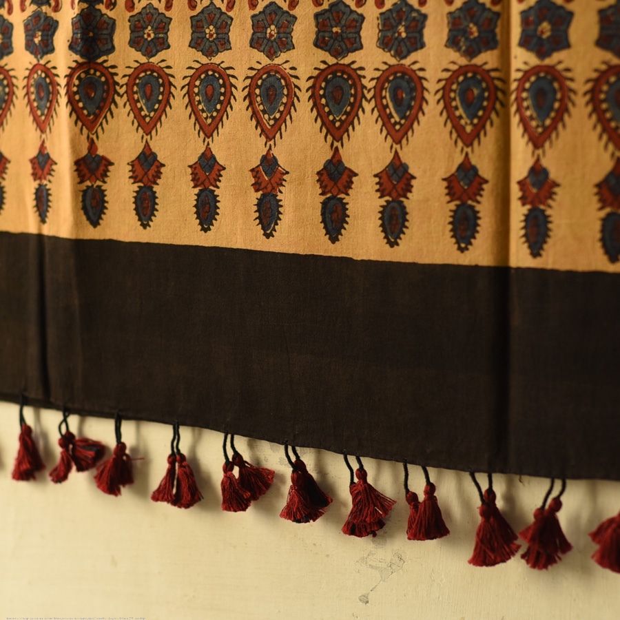 shop Ajrakh Block Printed Pure Cotton Dupatta 56