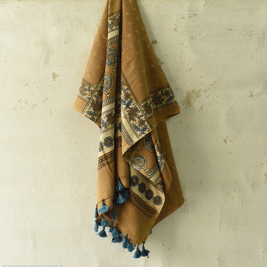 shop Ajrakh Block Printed Pure Cotton Dupatta 57