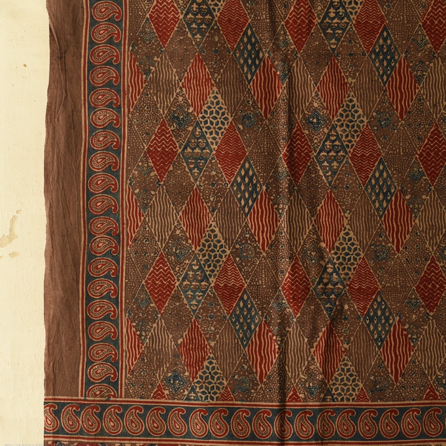 shop Ajrakh Block Printed Pure Cotton Dupatta 58