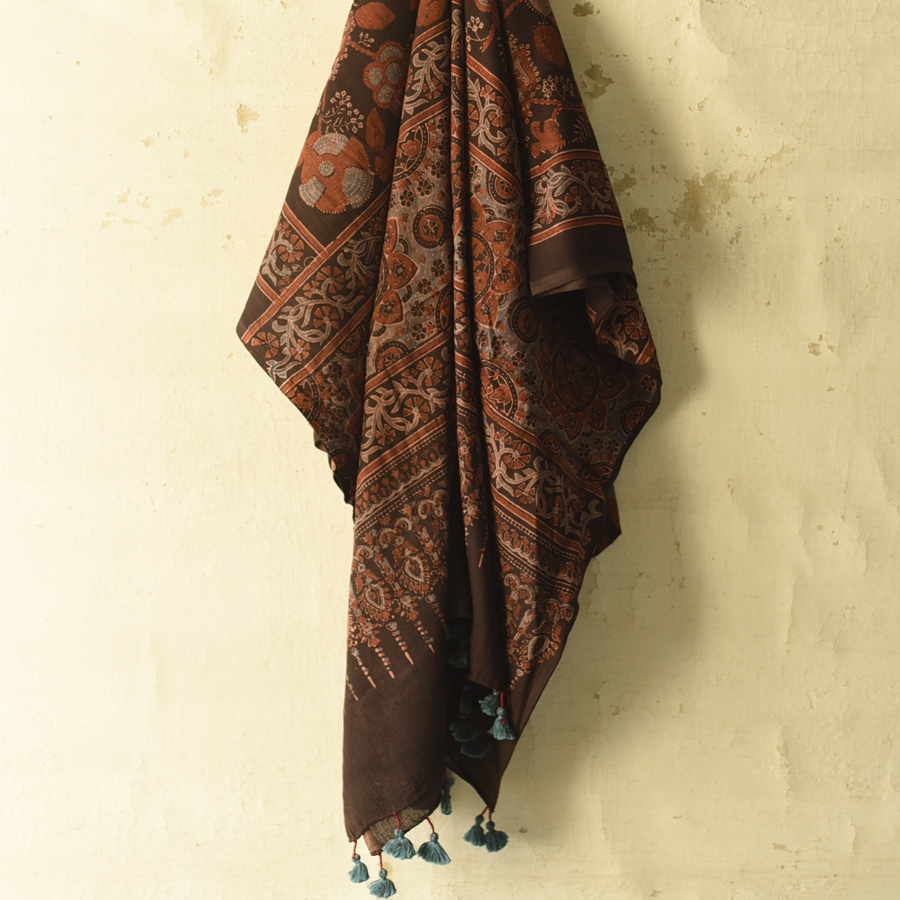 shop Ajrakh Block Printed Pure Cotton Dupatta 59