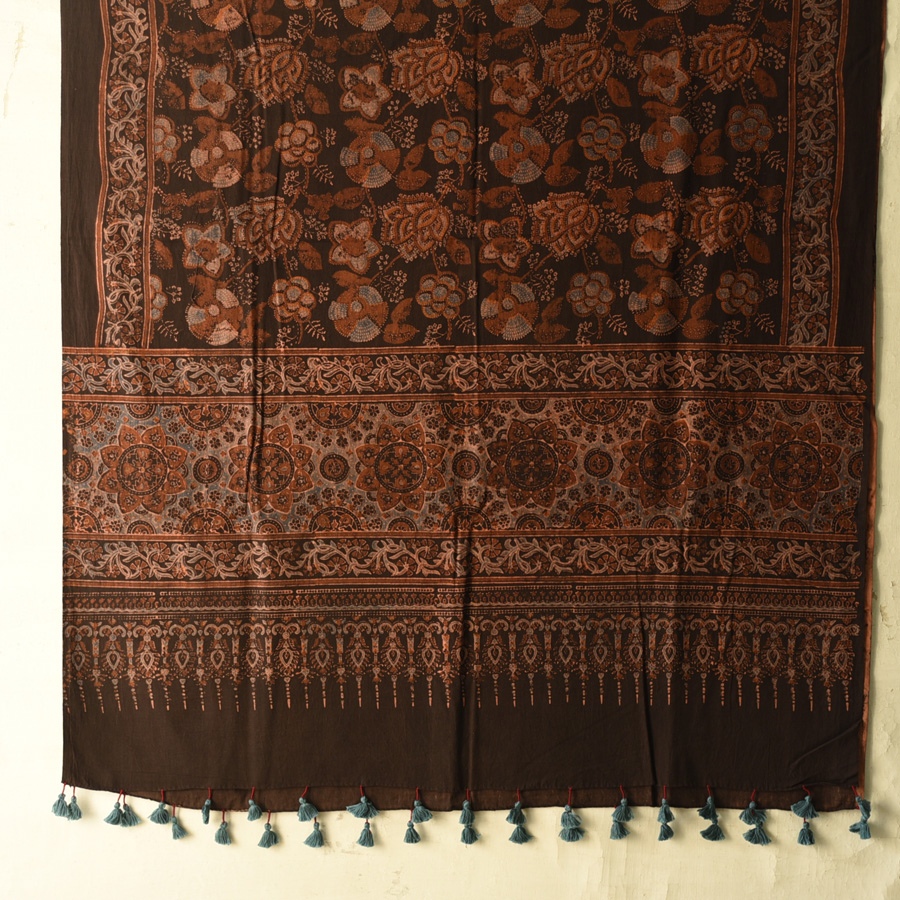 shop Ajrakh Block Printed Pure Cotton Dupatta 59