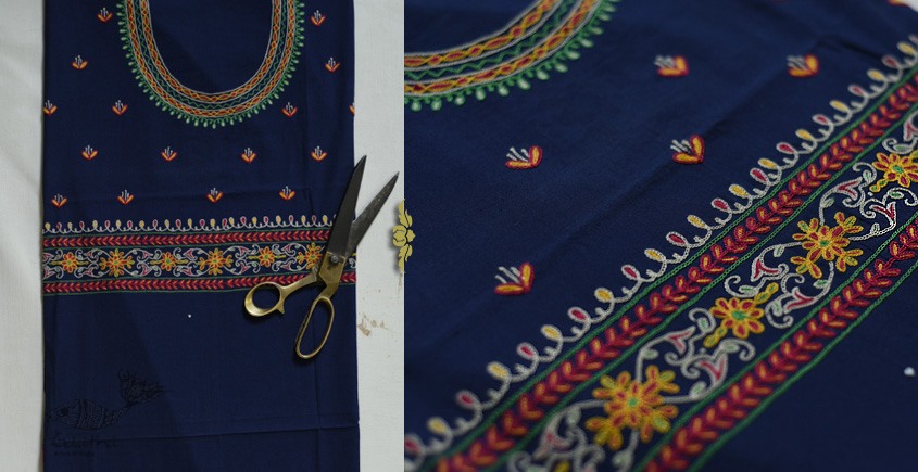 Ari work Dress Material in Blue Color