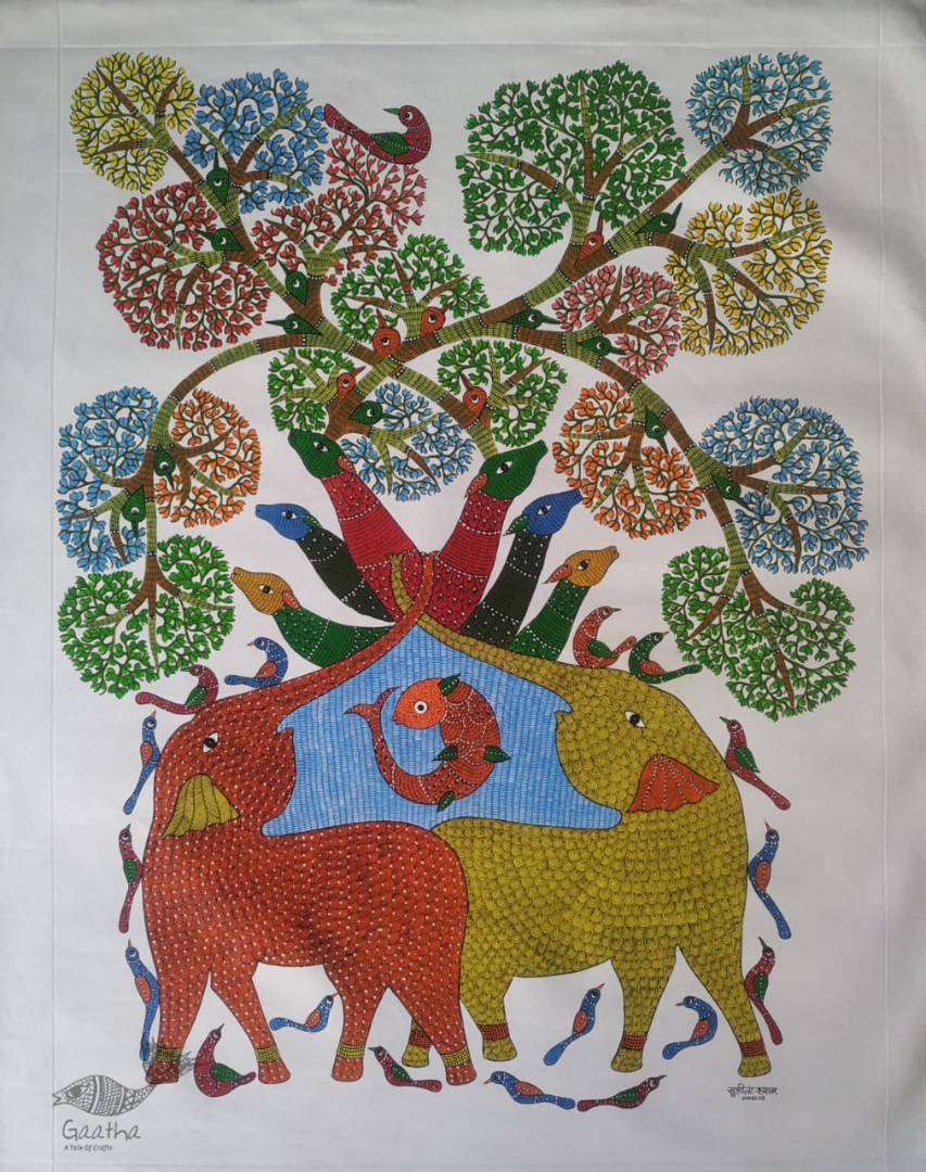 Buy Gond Painting - Elephant - indian art