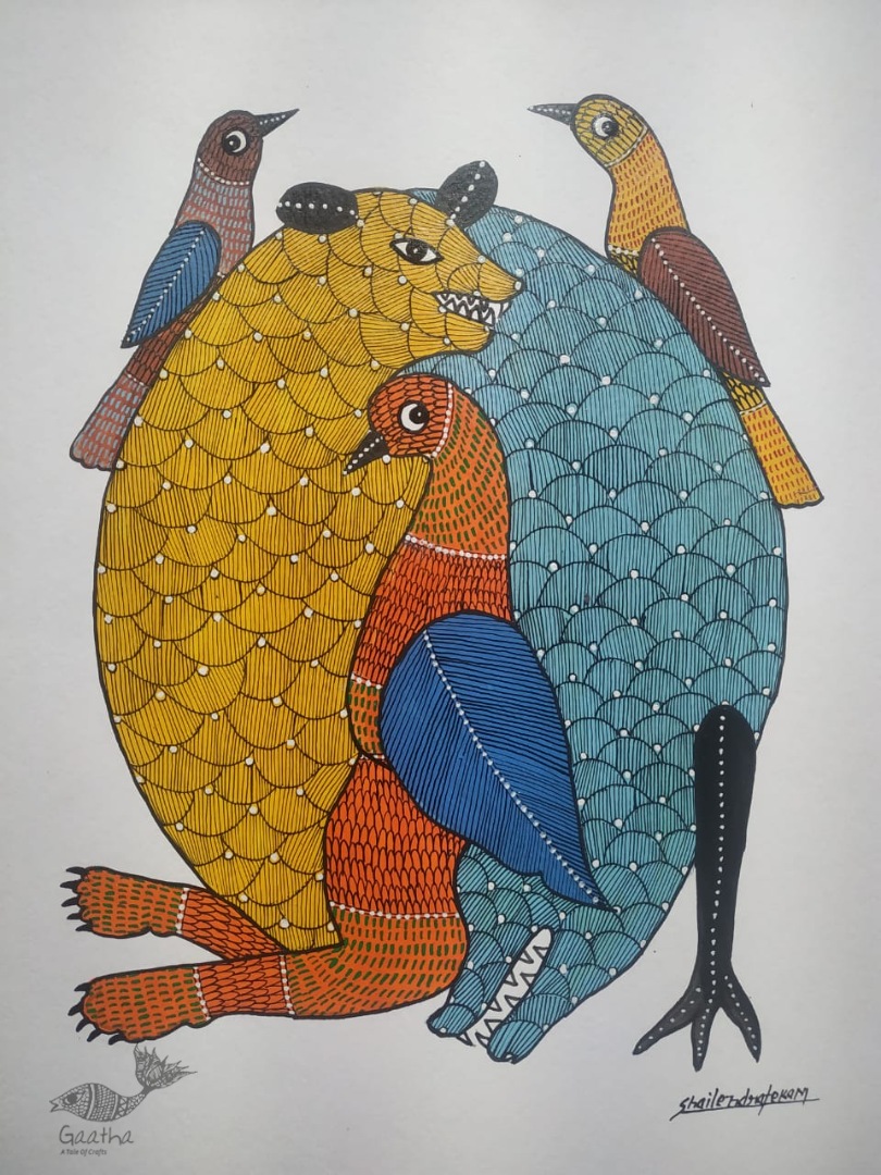 Buy Hand Painted Gond  Painting