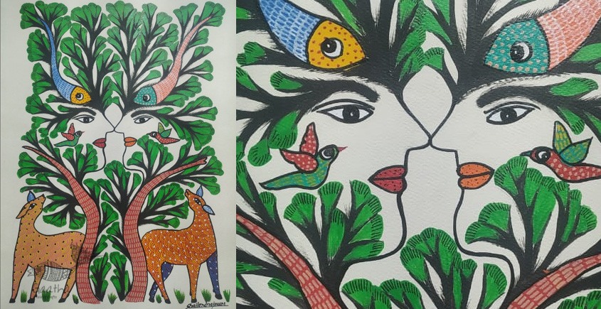 Buy Hand Painted Gond  Painting- Indian Art 