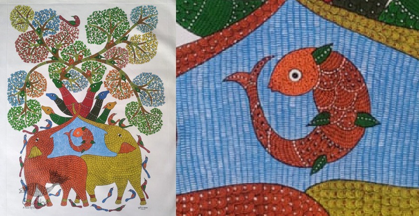 Buy Gond Painting - Elephant - indian art