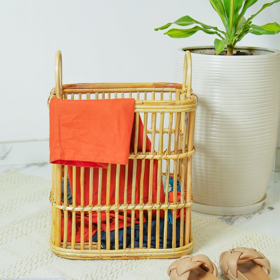 shop Rattan Rectangular Laundry Basket