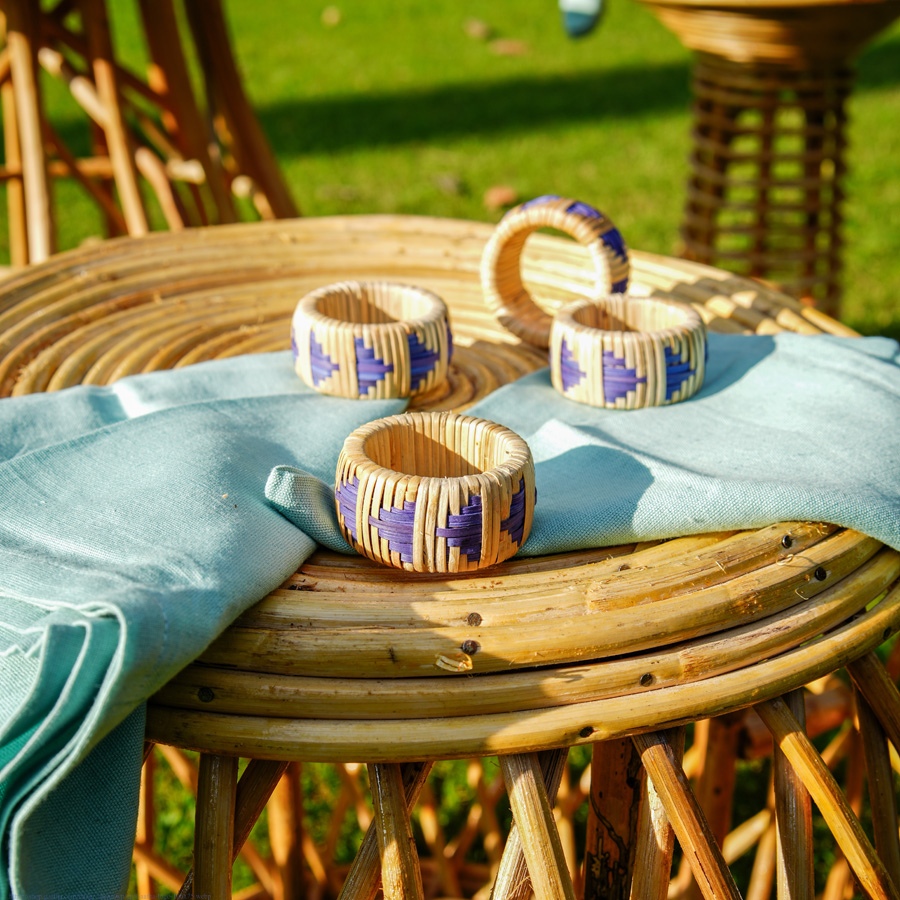 shop  Rattan Indigo Napkin Ring (Set of 2)