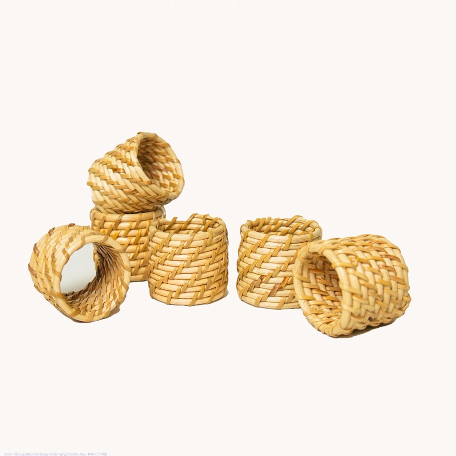 shop Rattan Napkin rings (Set of 6)