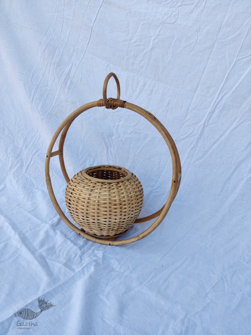 Home Decor Furniture | Cane Wood - Handmade Designer Hanging Planter 