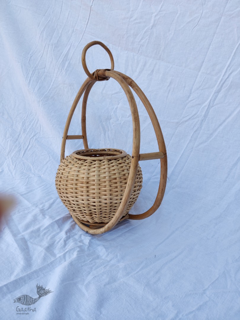 Home Decor Furniture | Cane Wood - Handmade Designer Hanging Planter 