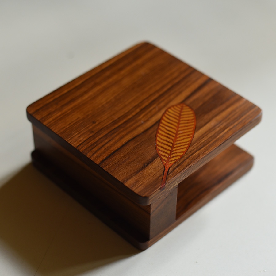 buy Wooden Napkin Holder - Leaf design