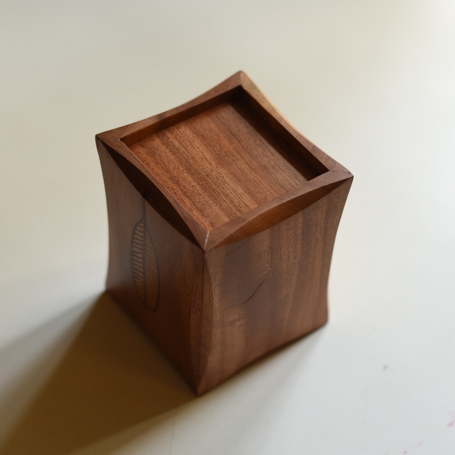 Buy Wooden Cutlery Holder - Leaf Inlay Design