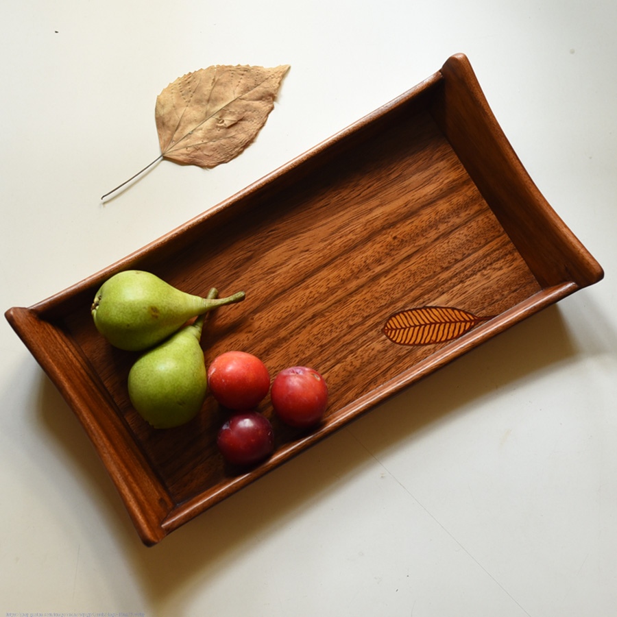 buy Wooden Serving Tray - Leaf