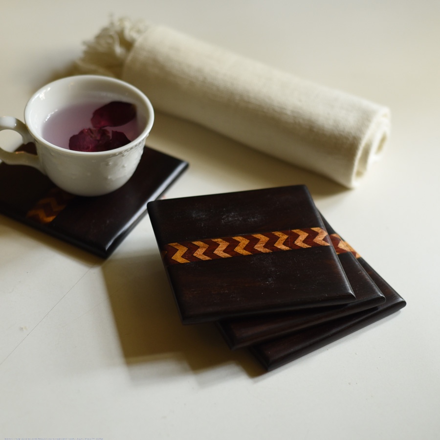 buy Wooden Coaster (Set of Four) - Zig Zag 