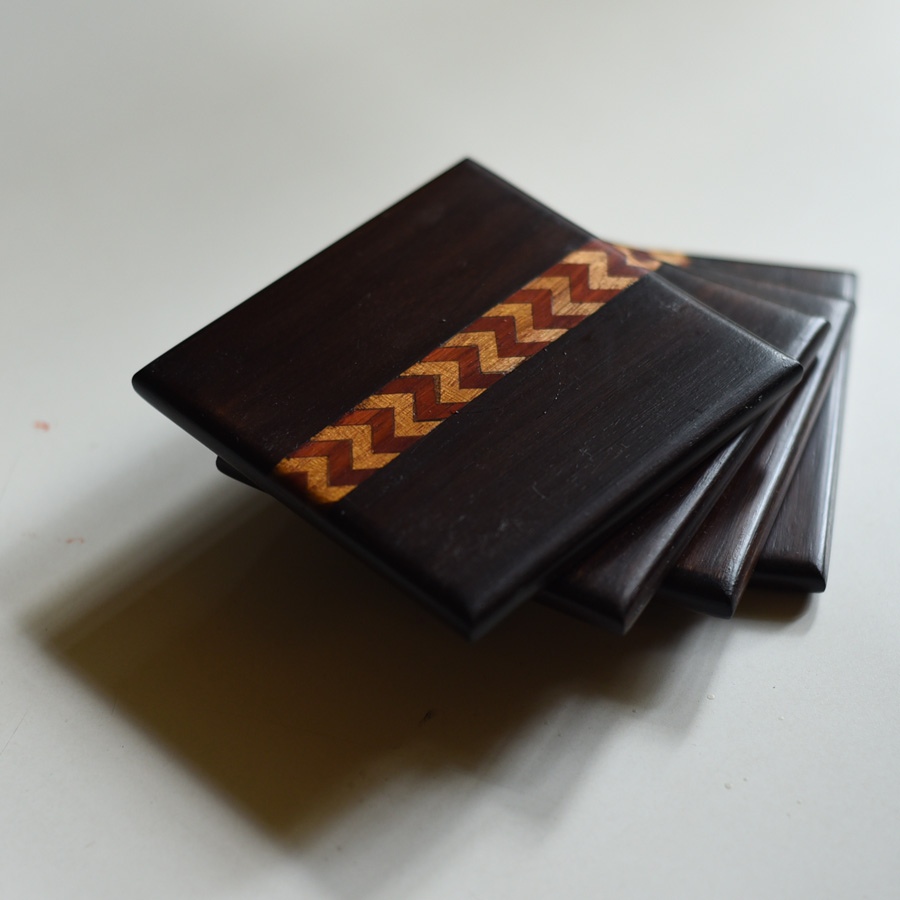 buy Wooden Coaster (Set of Four) - Zig Zag 