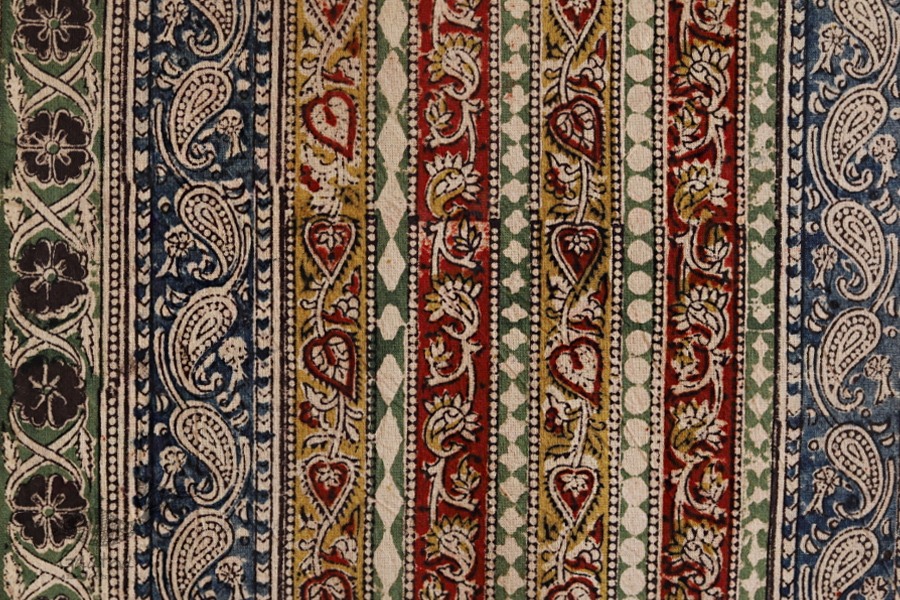 Kalamkari . Block Print . Bedsheet { Natural Color } ❋ C