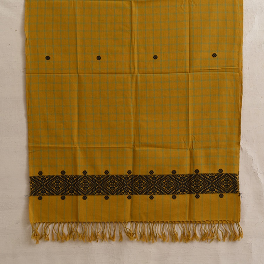 shop Assam Weaving - Handloom Cotton Stole -yellow