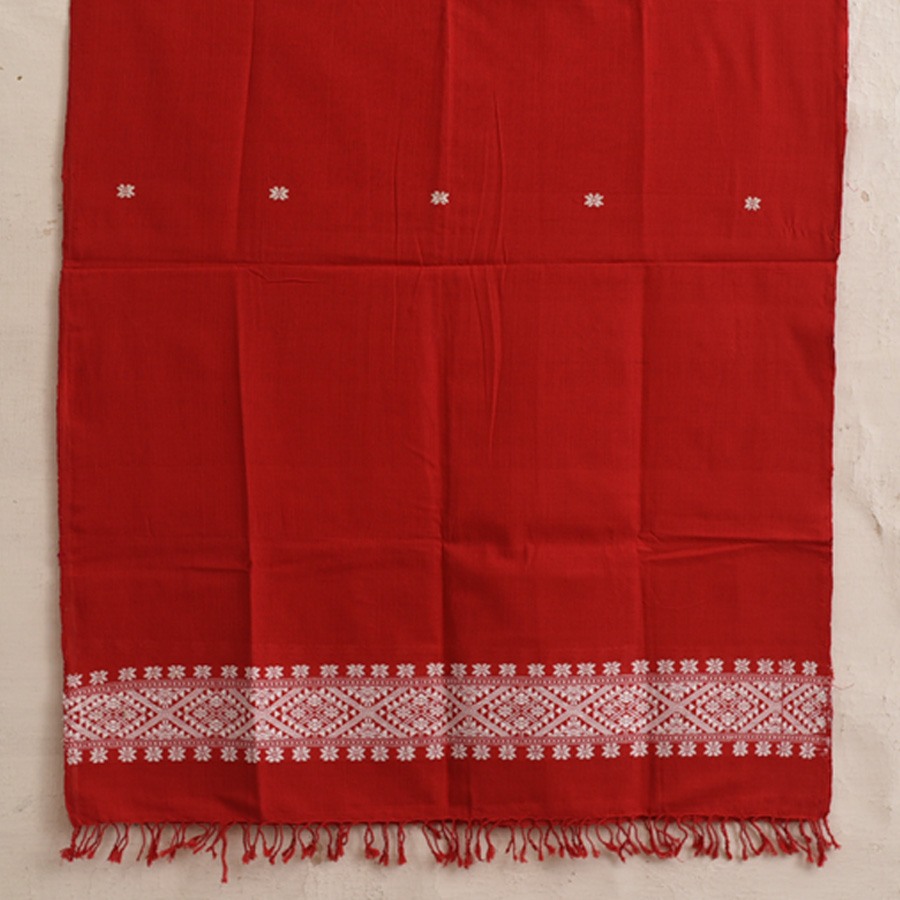 shop Assam Weaving - Handloom Cotton Stole -Red