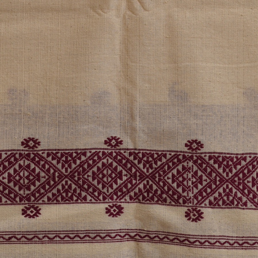 shop Assam Weaving - Handloom Cotton Dupata Off White