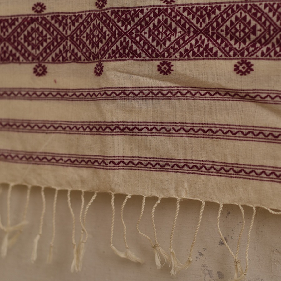 shop Assam Weaving - Handloom Cotton Dupata Off White