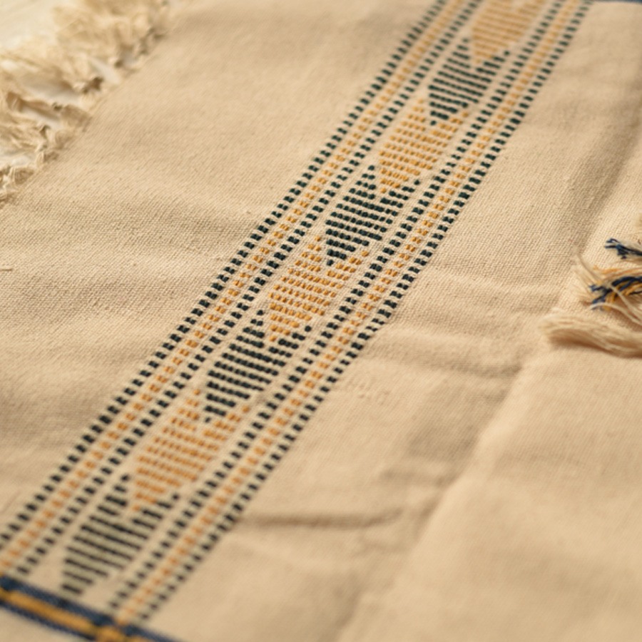 shop Handwoven Cotton Runner From Assam - Off White