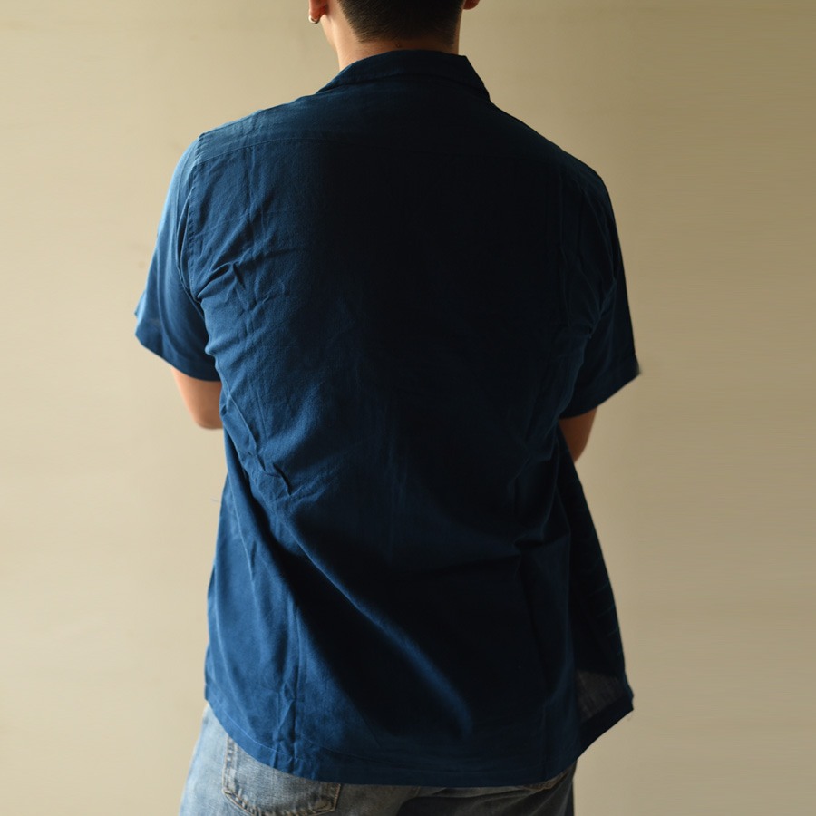 shop Pure Cotton Shirts - Extra Weft Hand Woven - Blue