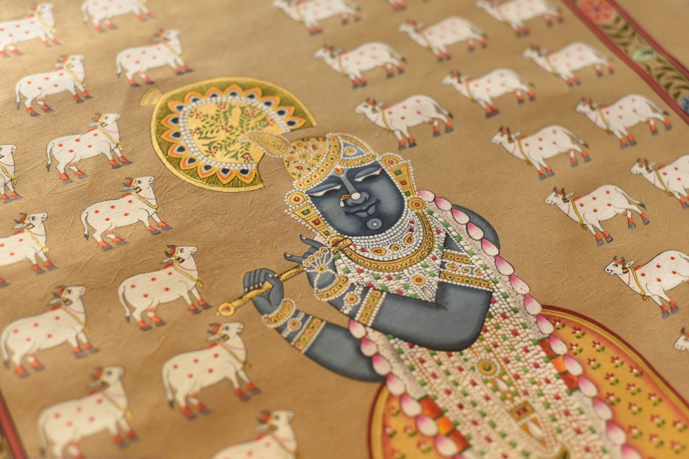 buy Traditional Pichwai Paintings | Shrinath ji with cow 