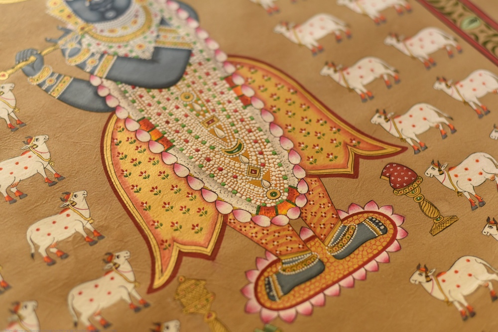 buy Traditional Pichwai Paintings | Shrinath ji with cow 