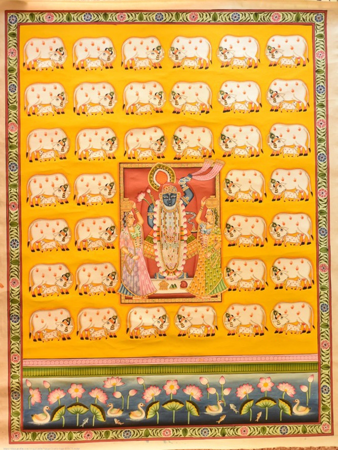 shop Pichwai Paintings of Shrinath ji  With Cows & Calf