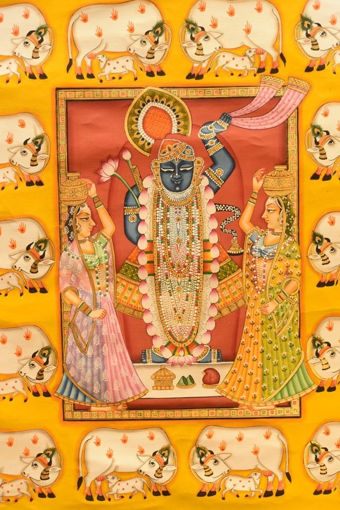 shop Pichwai Paintings of Shrinath ji  With Cows & Calf