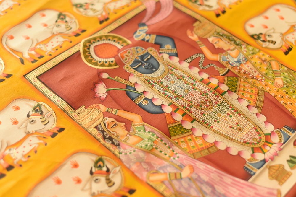 shop Pichwai Paintings of Shrinath ji  With Cows & Calf