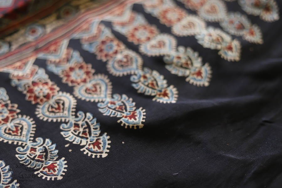 देविका ❋ Ajrakh Modal Silk Saree { with Blouse } ❋ 15