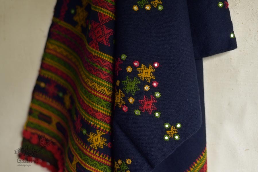 Handmade kutchi embroidered woolen shawls 