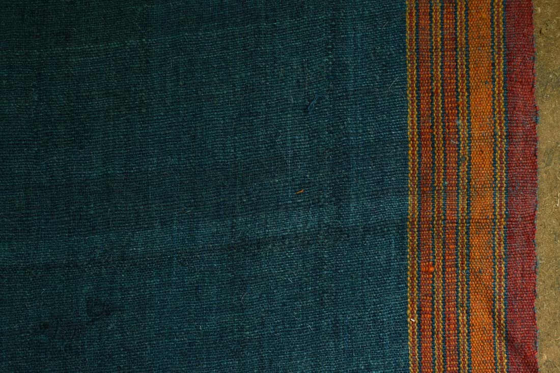 shop Bhujodi Handwoven Raw Woolen blue Shawl