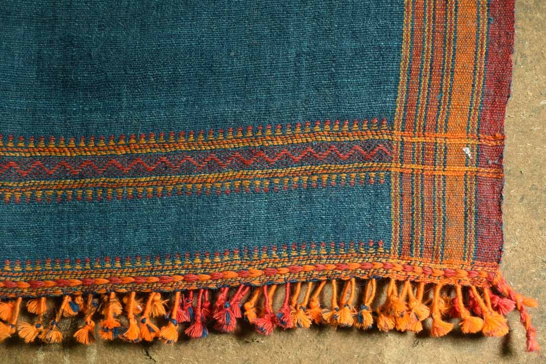 shop Bhujodi Handwoven Raw Woolen blue Shawl