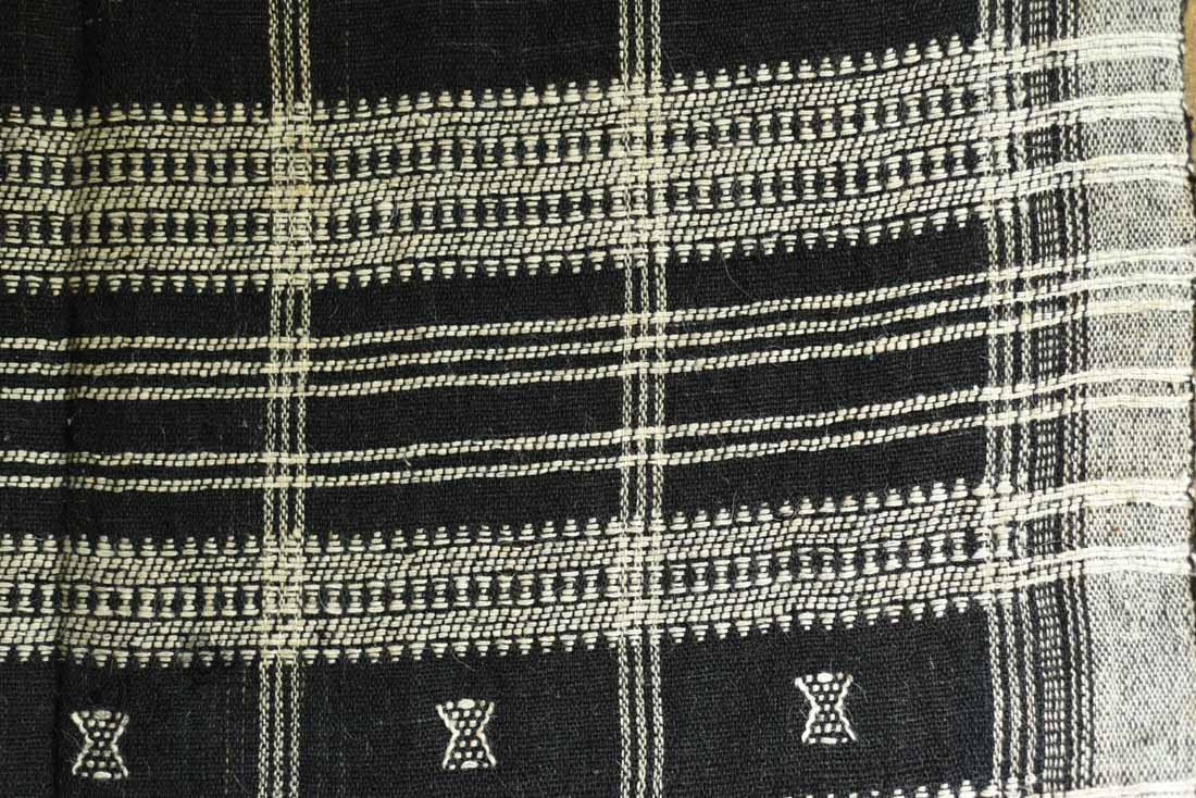 shop Kutchi Bhujodi Handspun Raw Woolen Black Shawl 