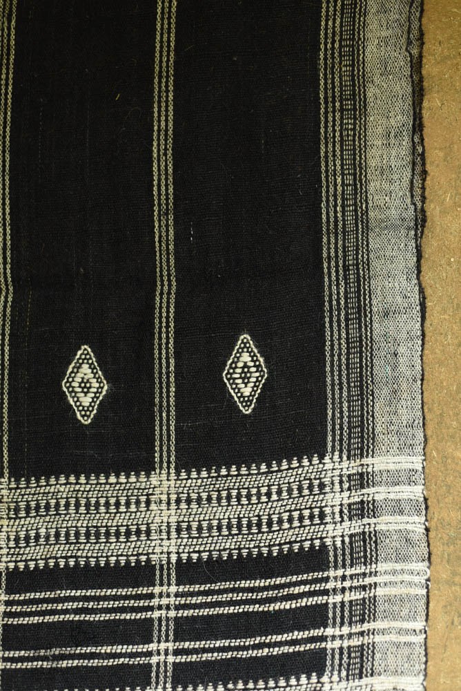 shop Kutchi Bhujodi Handspun Raw Woolen Black Shawl 