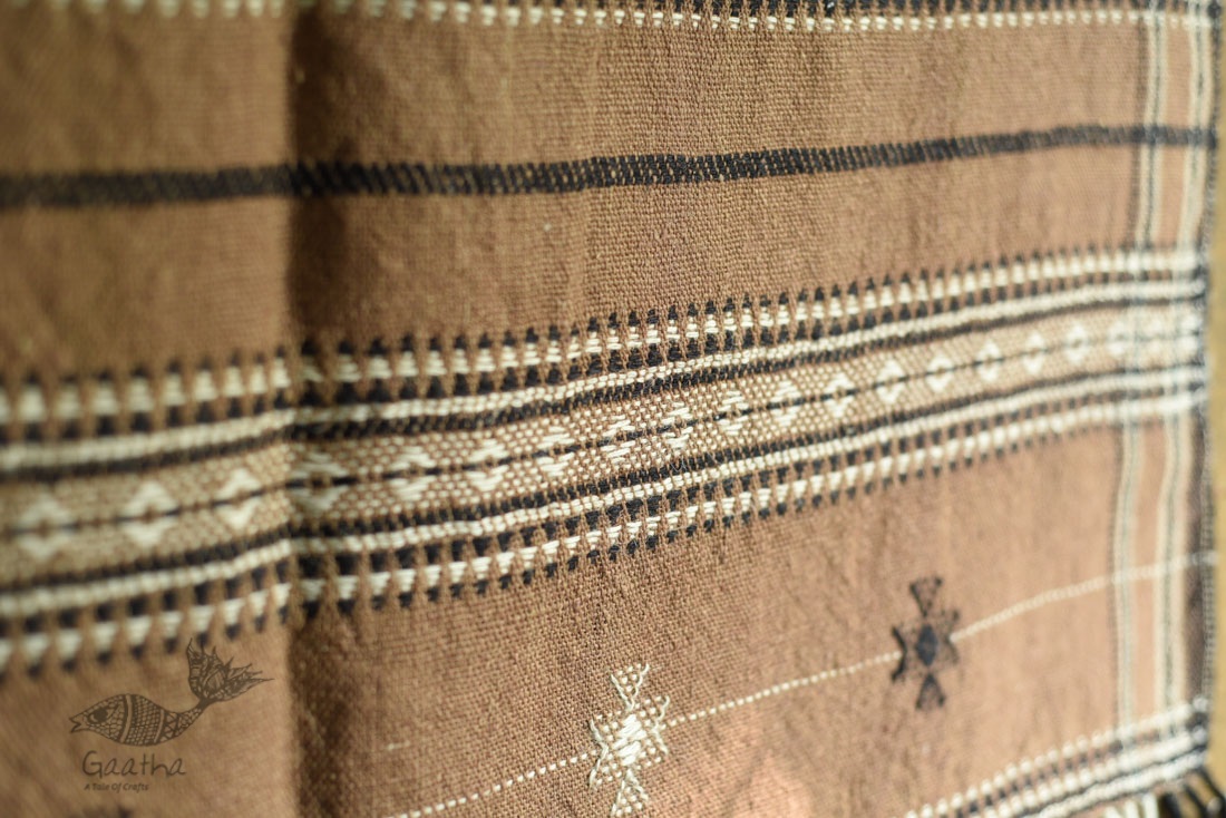 shop Bhujodi Handwoven Raw Woolen Shawl - Almond Brown