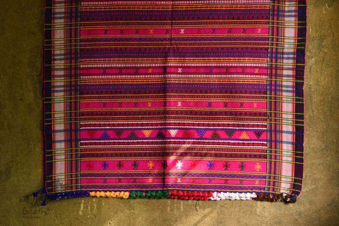 shop katchi woolen shawl - full bharat in Fluorescent Pink