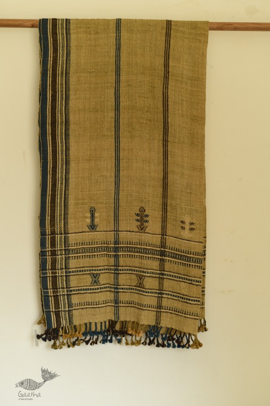 shop Kutchi Bhujodi Handwoven Raw Wool Long Shawl / Long Dhabro