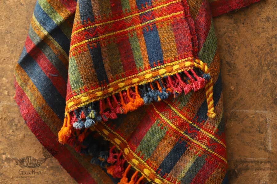 shop handwoven raw woole shawl in multi color