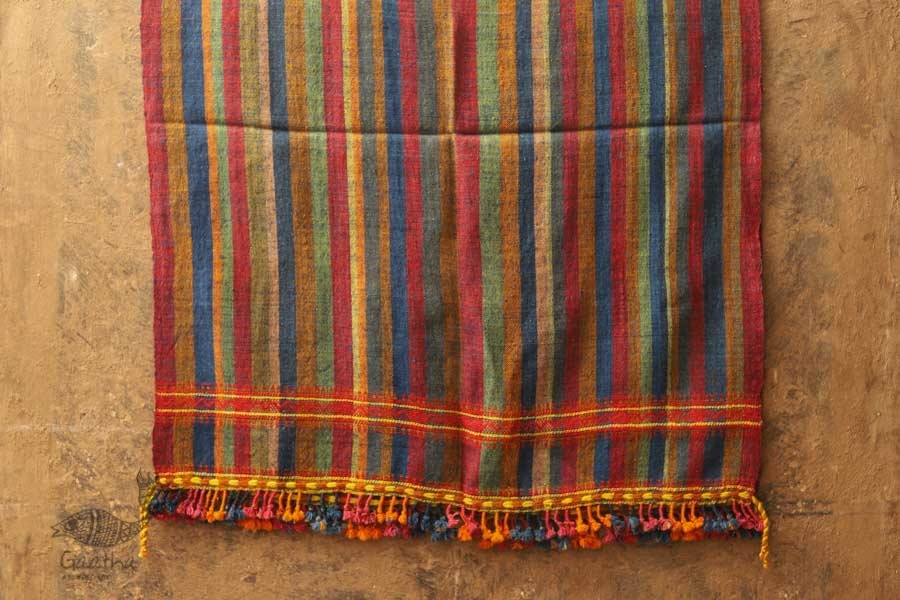 shop handwoven raw woole shawl in multi color